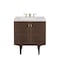 James Martin Vanities Amberly 30in Single Vanity, Mid-Century Walnut w/ 3 CM Eternal Jasmine Pearl Top 670-V30-WLT-3EJP - alternate 1